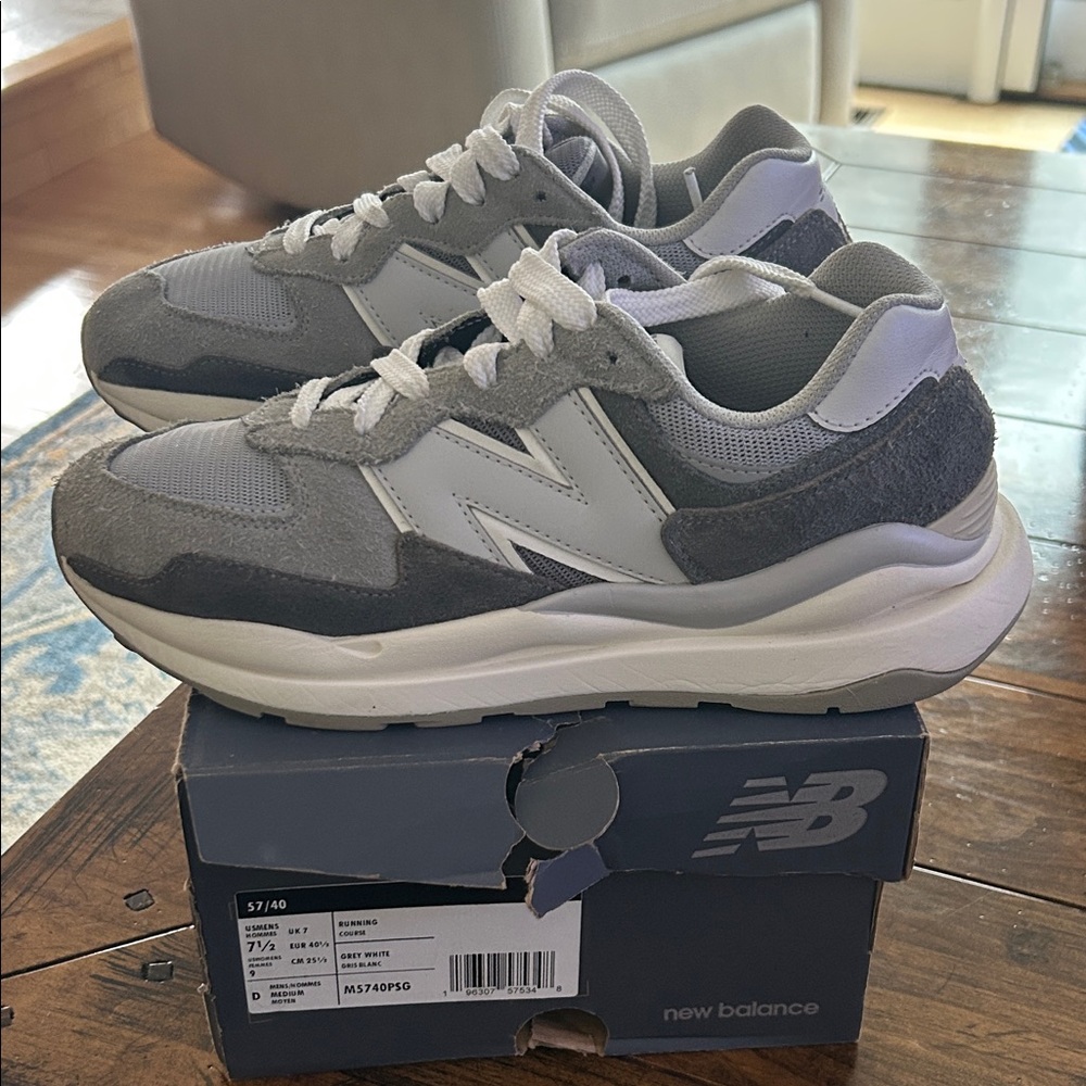 New Balance 5740 Gray and White Sneaker